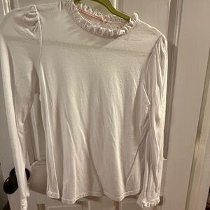 Boden White Ruffled Blouse